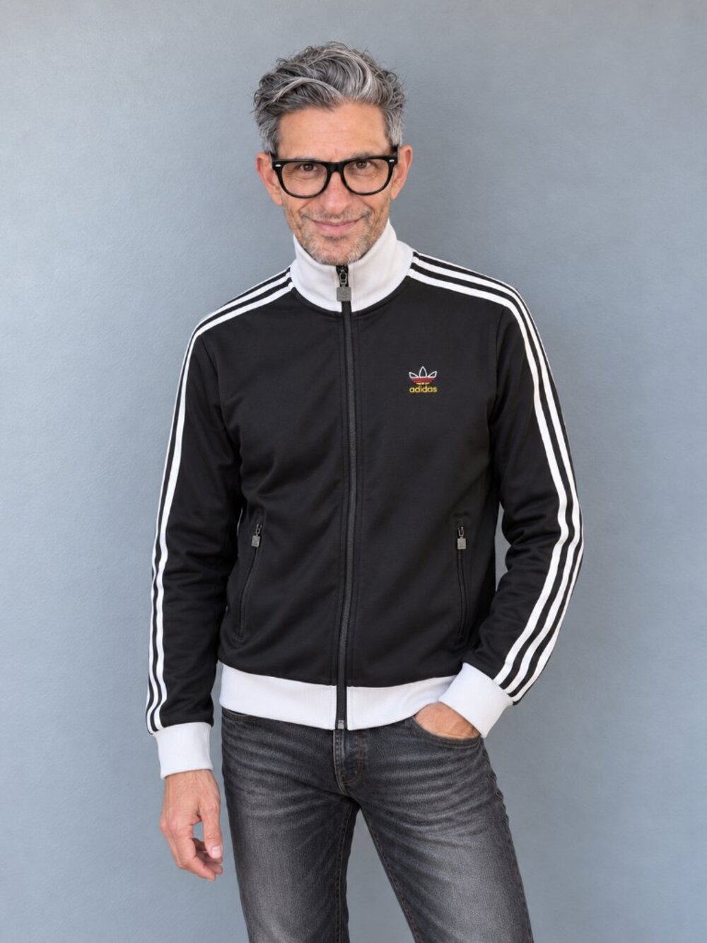 Adidas Originals Beckenbauer Track Jacket Men's Small Black FB Nations HK7408